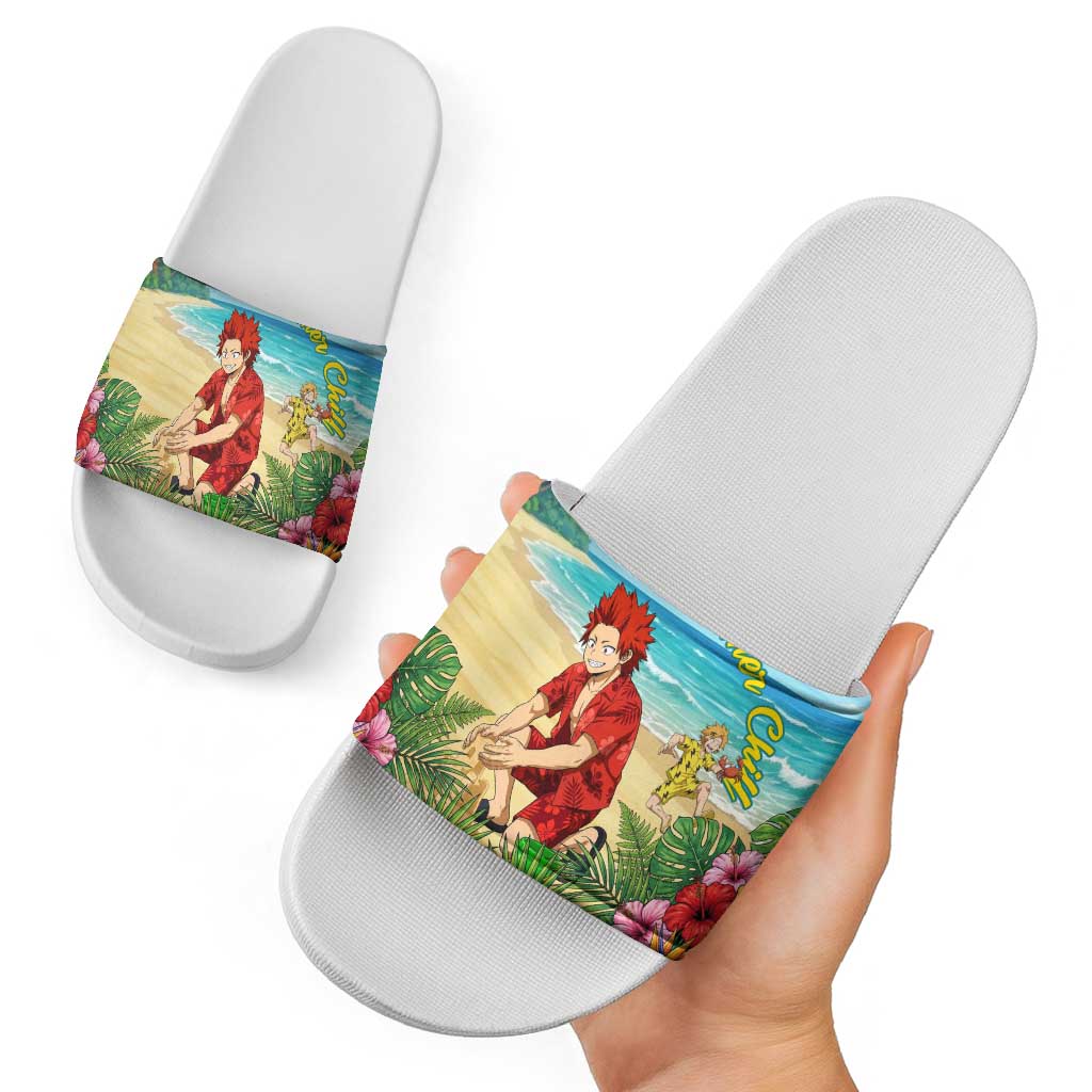 Eijirou Kirishima Summer Chill Slide Sandals Tropical Anime Beach Fun