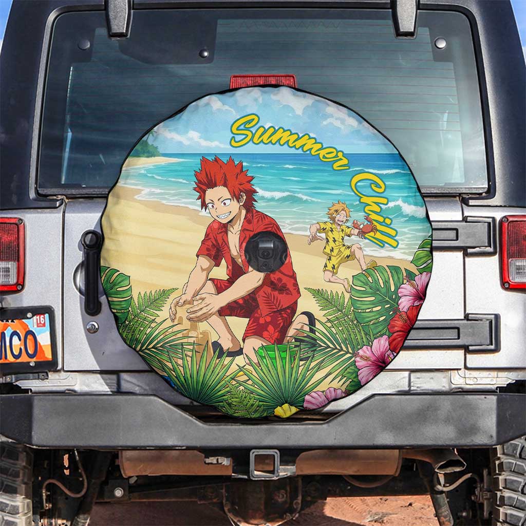 Eijirou Kirishima Summer Chill Spare Tire Cover Tropical Anime Beach Fun