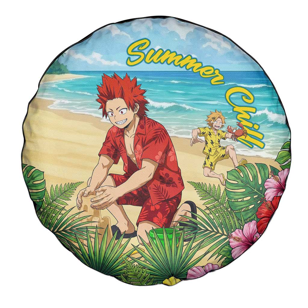 Eijirou Kirishima Summer Chill Spare Tire Cover Tropical Anime Beach Fun