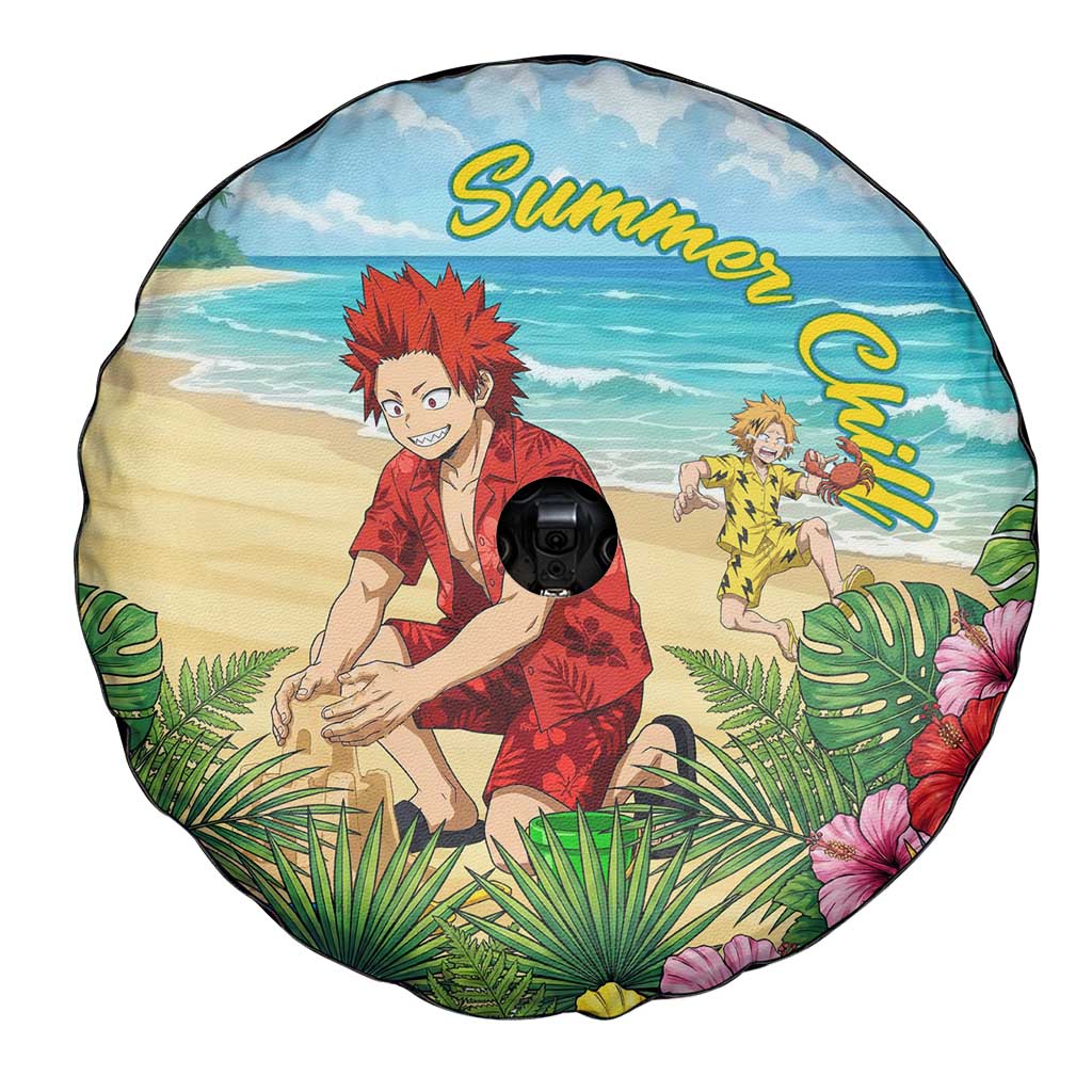 Eijirou Kirishima Summer Chill Spare Tire Cover Tropical Anime Beach Fun