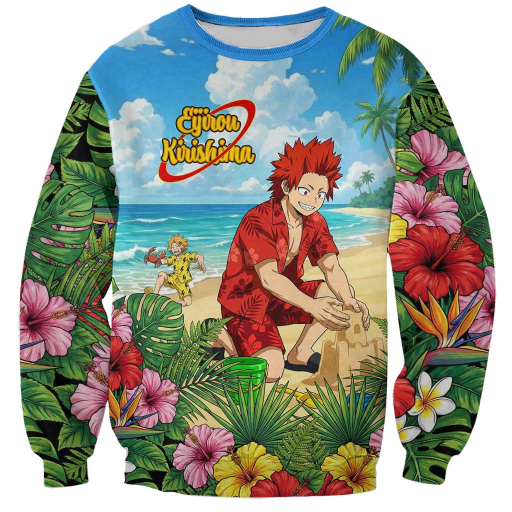 Eijirou Kirishima Summer Chill Sweatshirt Tropical Anime Beach Fun