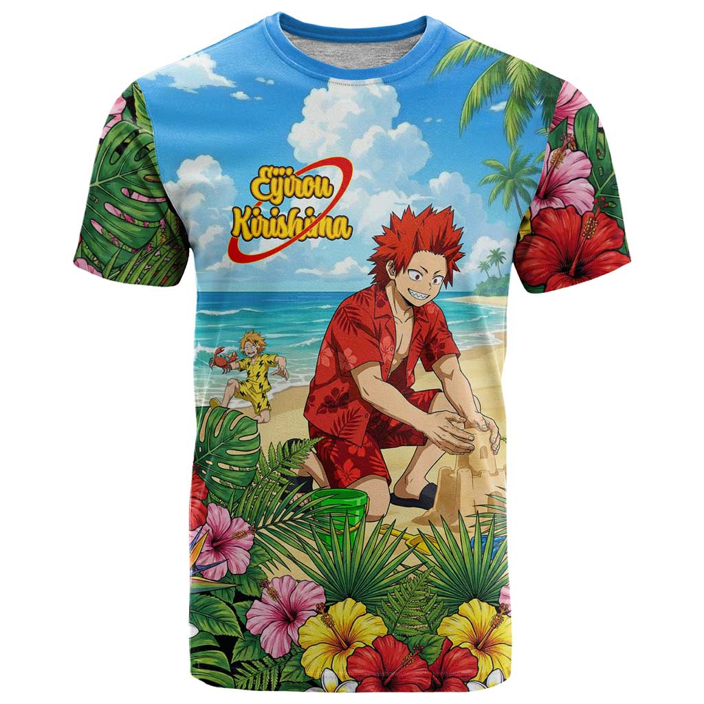 Eijirou Kirishima Summer Chill T Shirt Tropical Anime Beach Fun