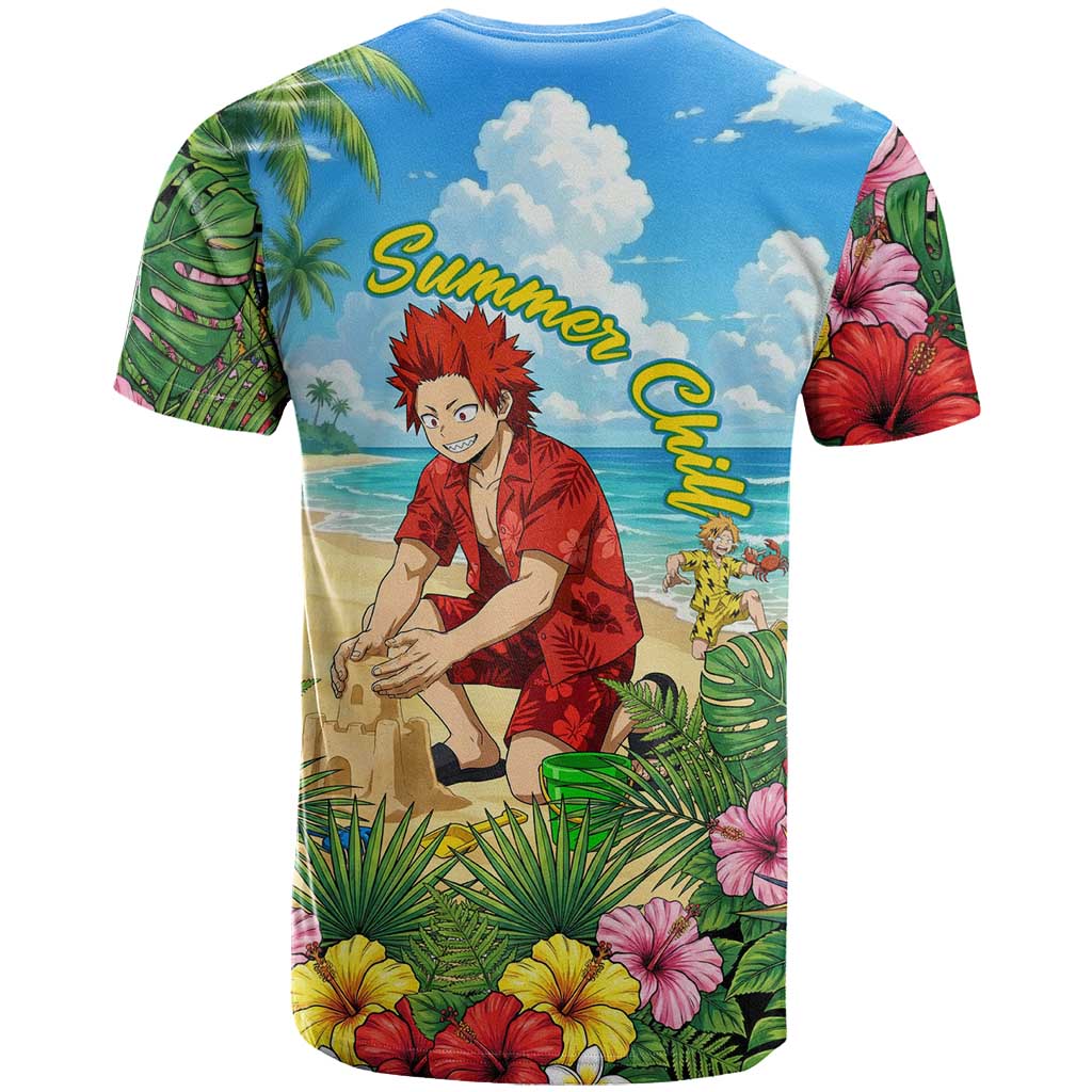 Eijirou Kirishima Summer Chill T Shirt Tropical Anime Beach Fun