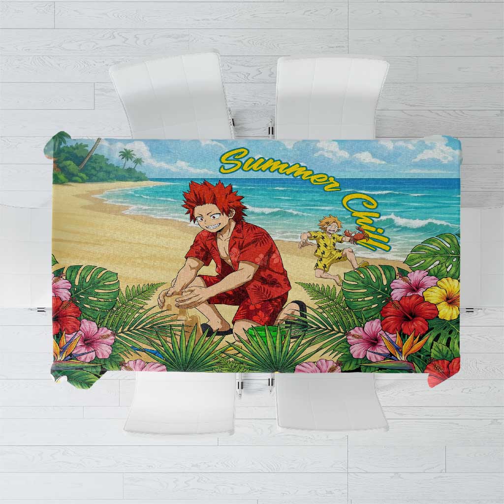 Eijirou Kirishima Summer Chill Tablecloth Tropical Anime Beach Fun