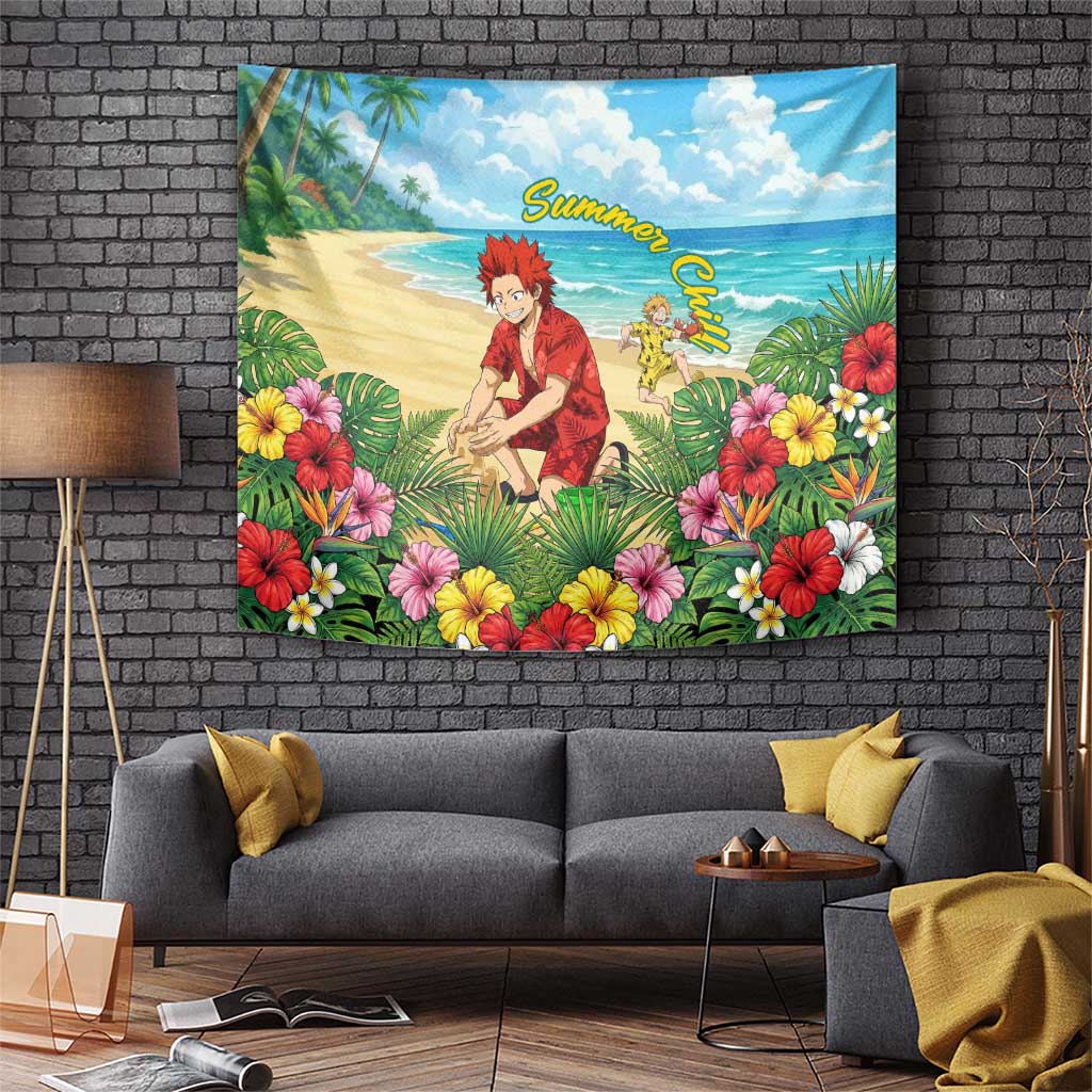 Eijirou Kirishima Summer Chill Tapestry Tropical Anime Beach Fun