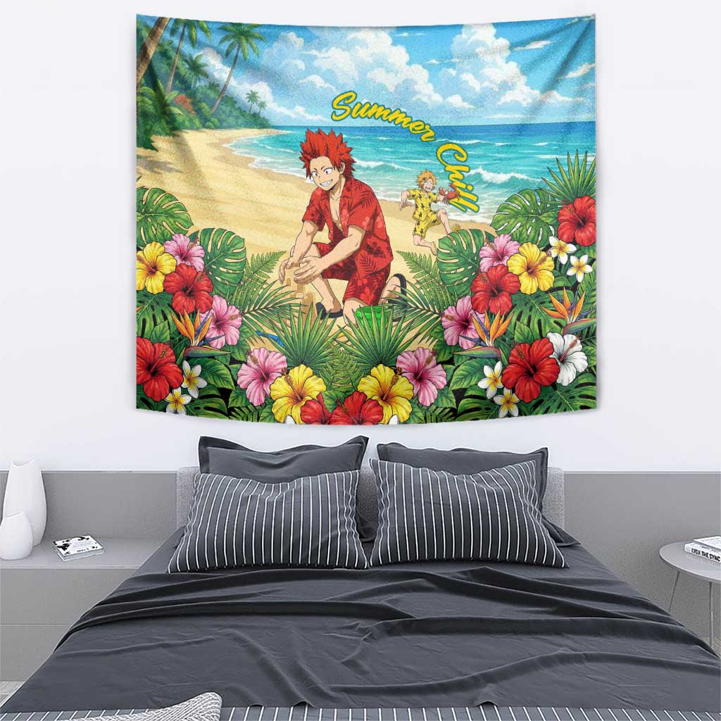 Eijirou Kirishima Summer Chill Tapestry Tropical Anime Beach Fun