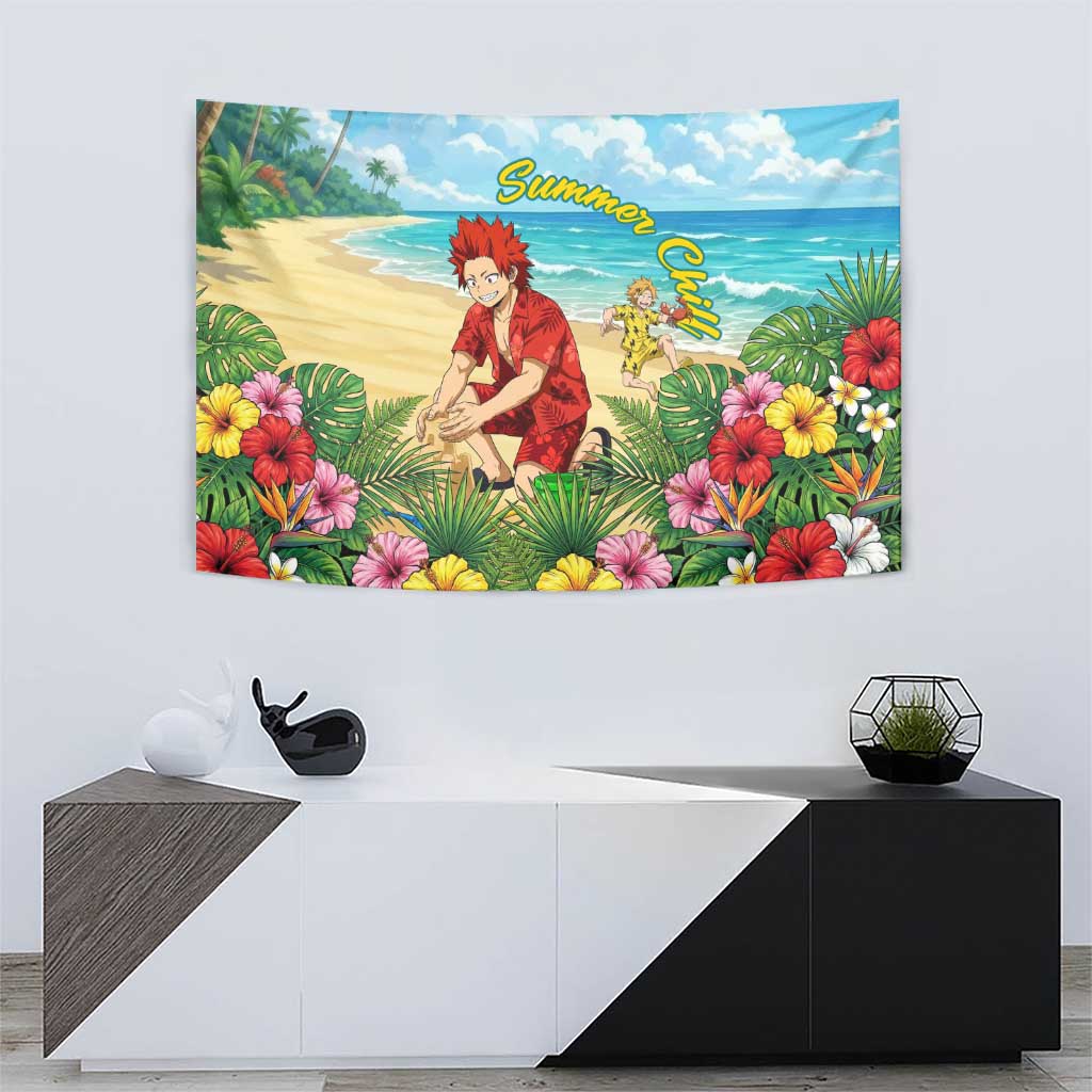Eijirou Kirishima Summer Chill Tapestry Tropical Anime Beach Fun