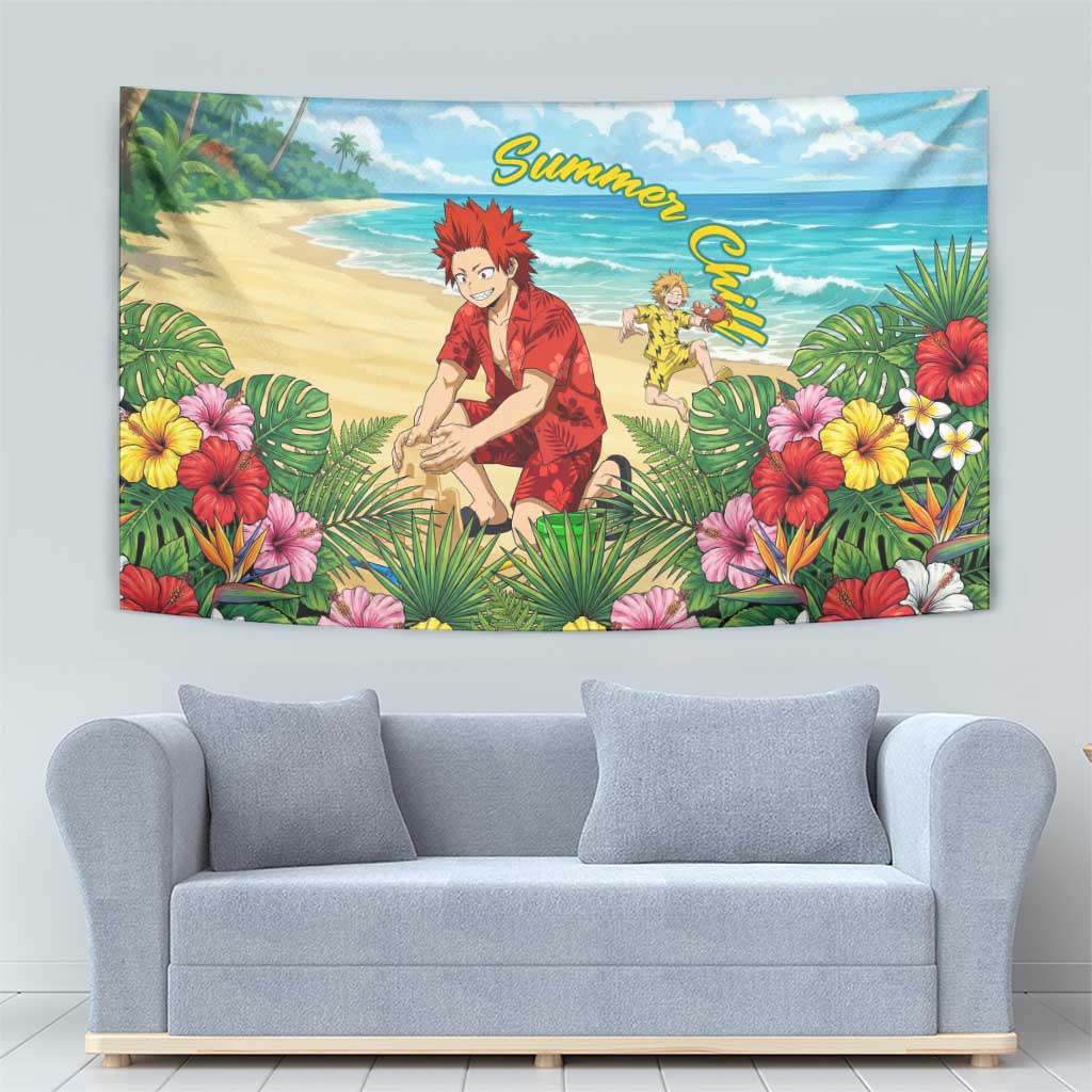 Eijirou Kirishima Summer Chill Tapestry Tropical Anime Beach Fun