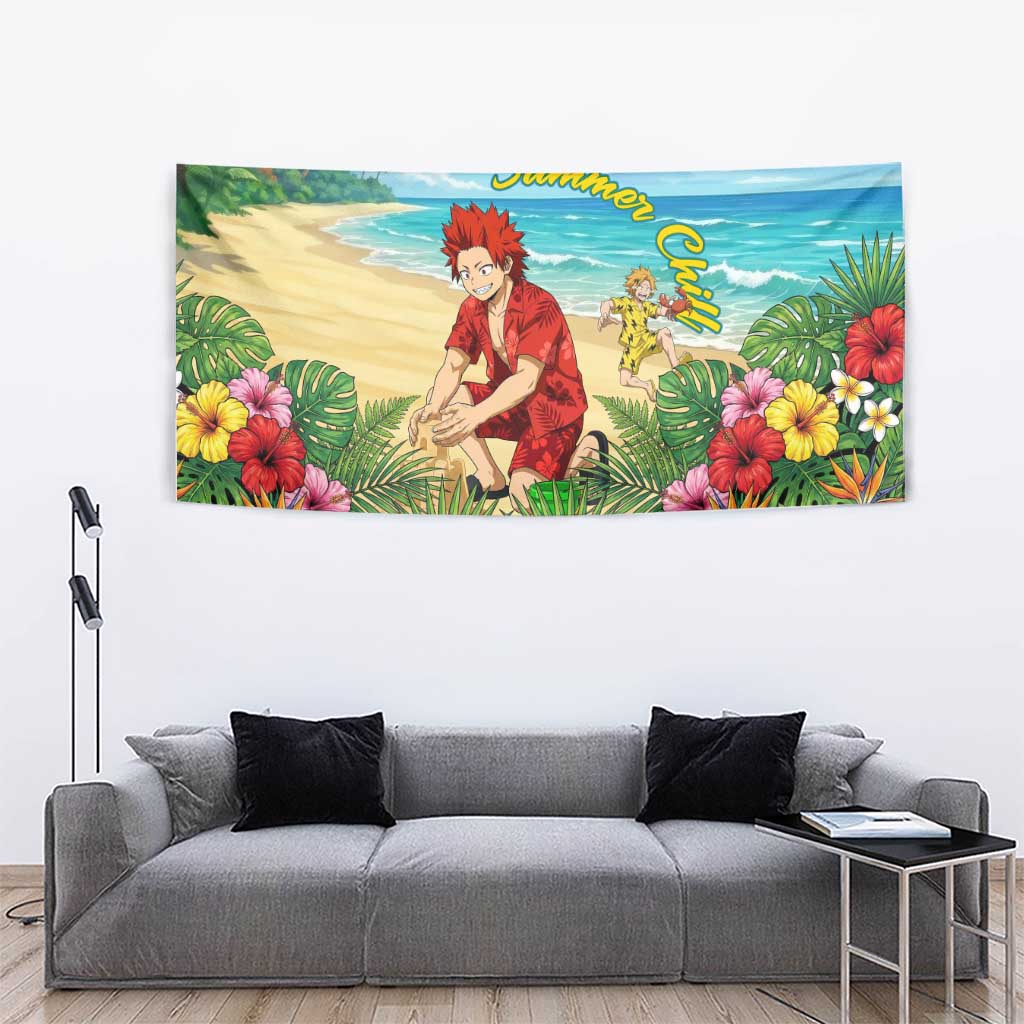 Eijirou Kirishima Summer Chill Tapestry Tropical Anime Beach Fun