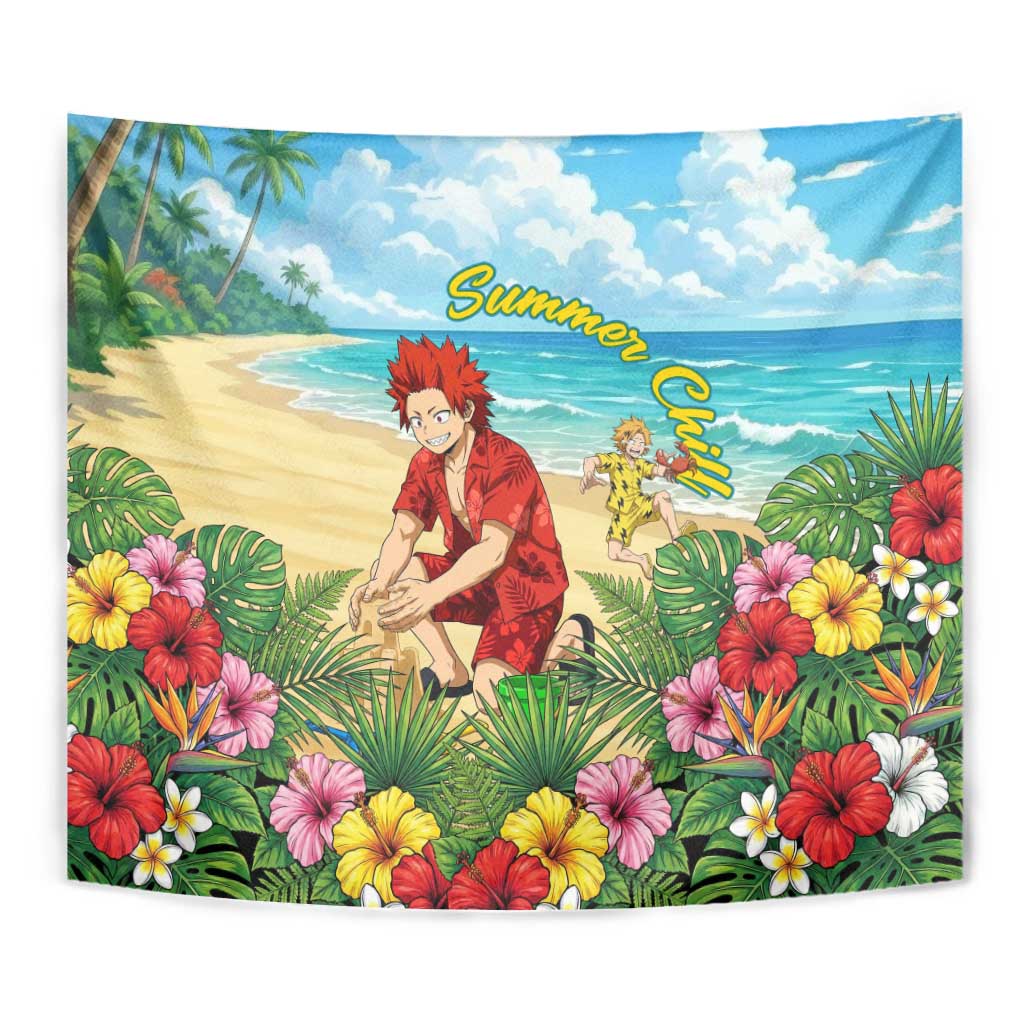 Eijirou Kirishima Summer Chill Tapestry Tropical Anime Beach Fun