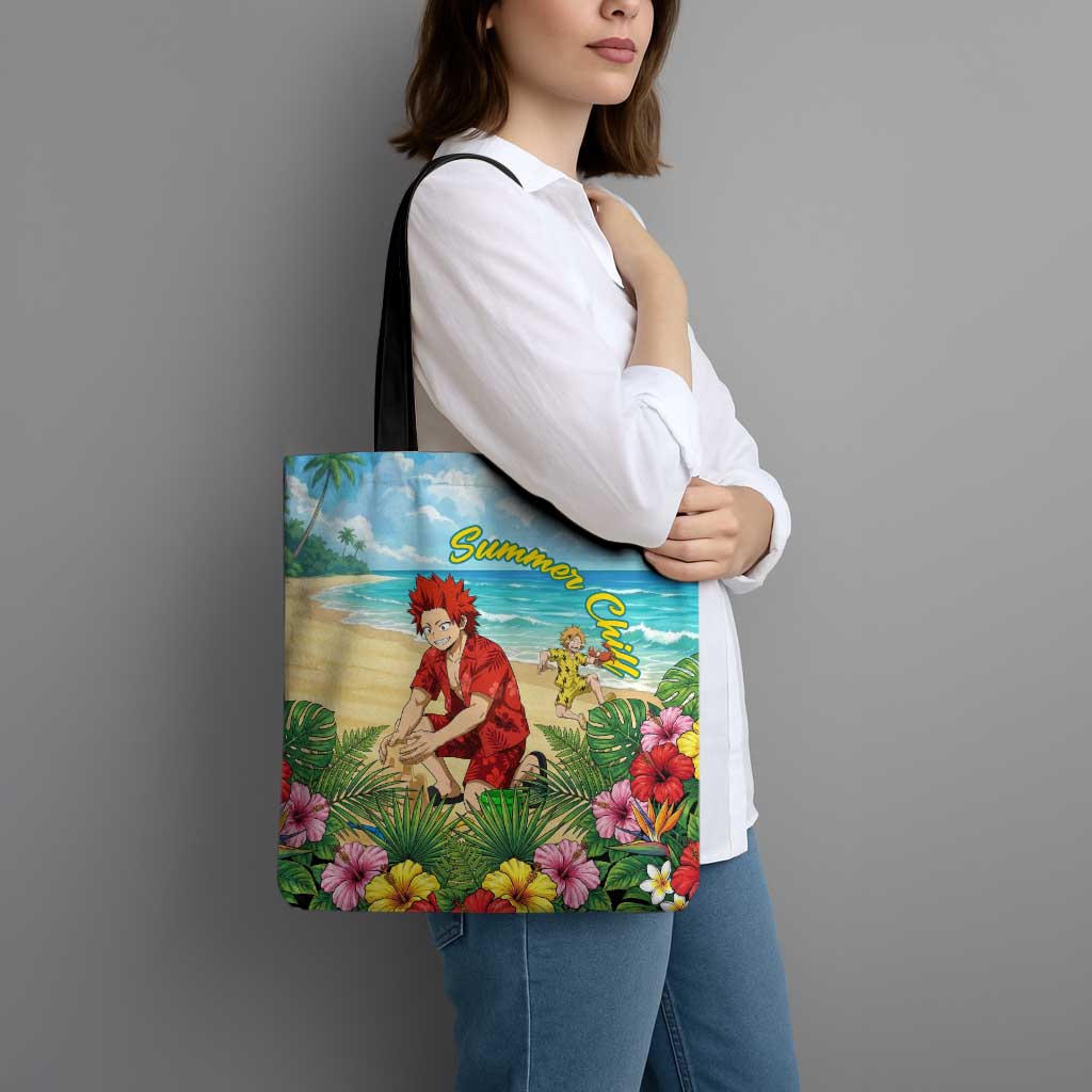 Eijirou Kirishima Summer Chill Tote Bag Tropical Anime Beach Fun