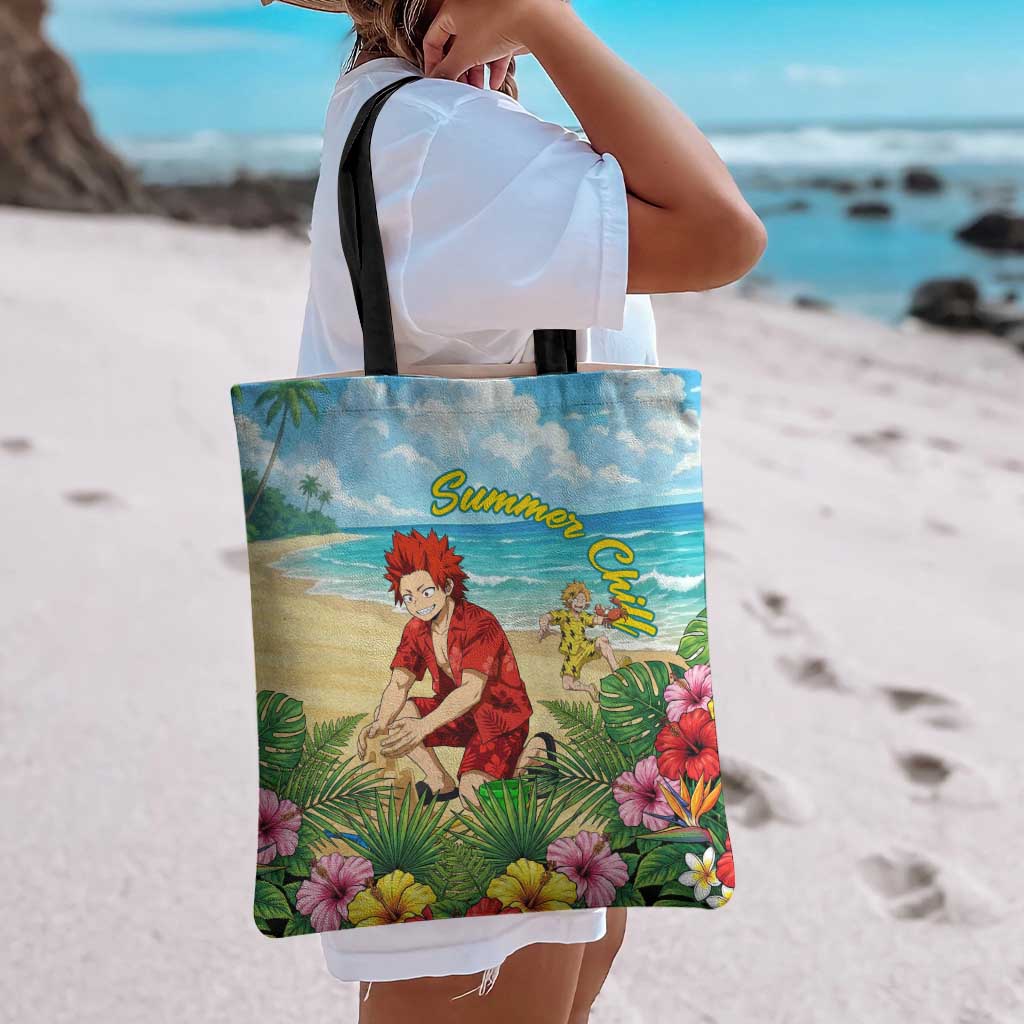 Eijirou Kirishima Summer Chill Tote Bag Tropical Anime Beach Fun