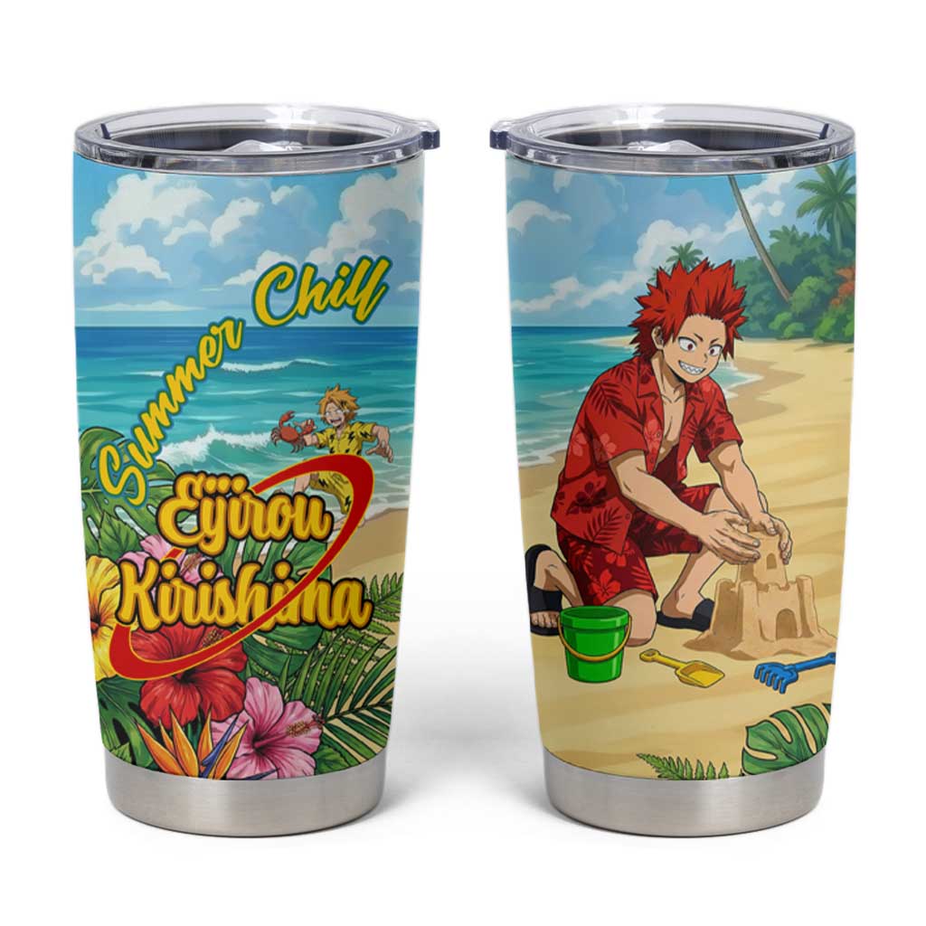 Eijirou Kirishima Summer Chill Tumbler Cup Tropical Anime Beach Fun