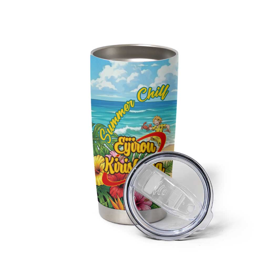 Eijirou Kirishima Summer Chill Tumbler Cup Tropical Anime Beach Fun