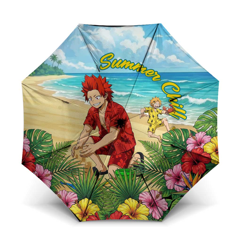 Eijirou Kirishima Summer Chill Umbrella Tropical Anime Beach Fun