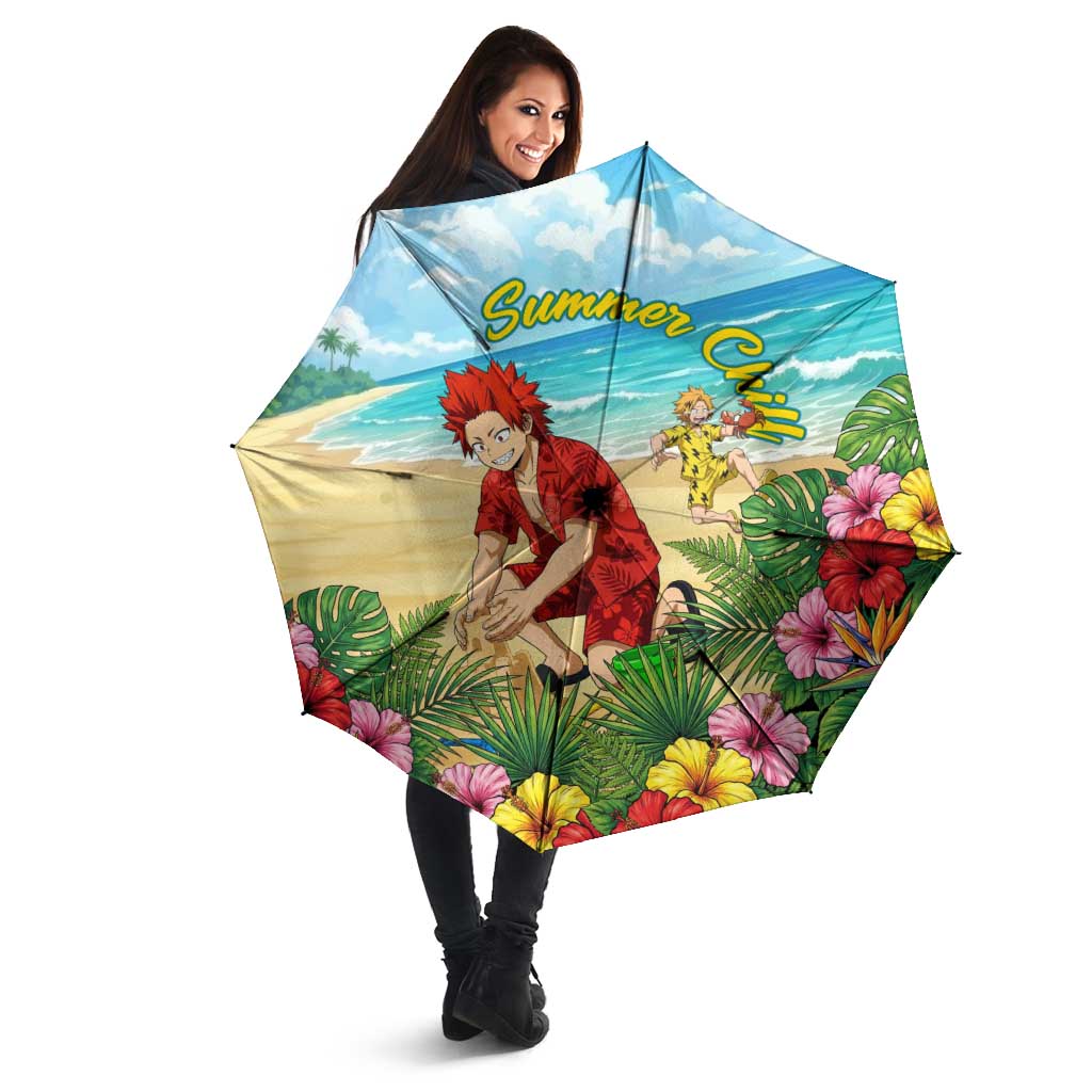Eijirou Kirishima Summer Chill Umbrella Tropical Anime Beach Fun