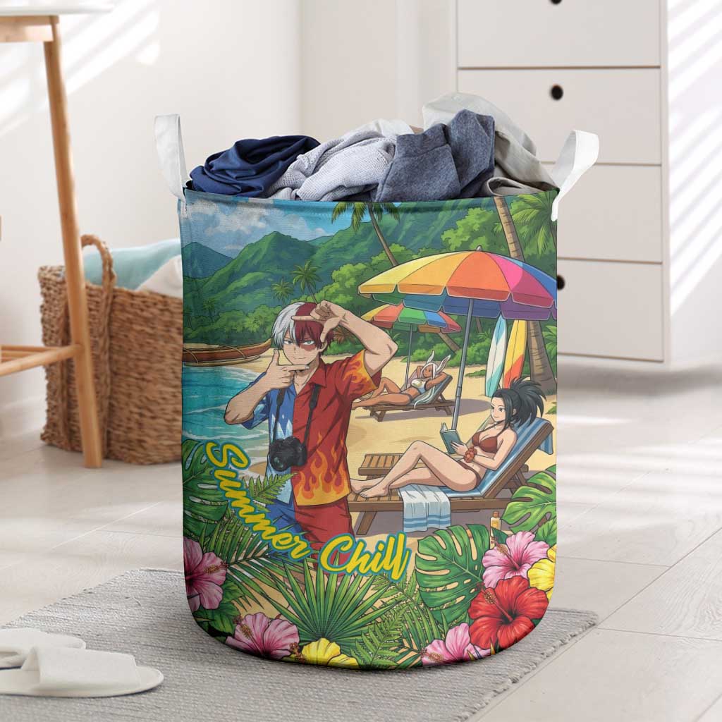 Shoto Todoroki Summer Chill Laundry Basket Tropical Anime Leisure Scene