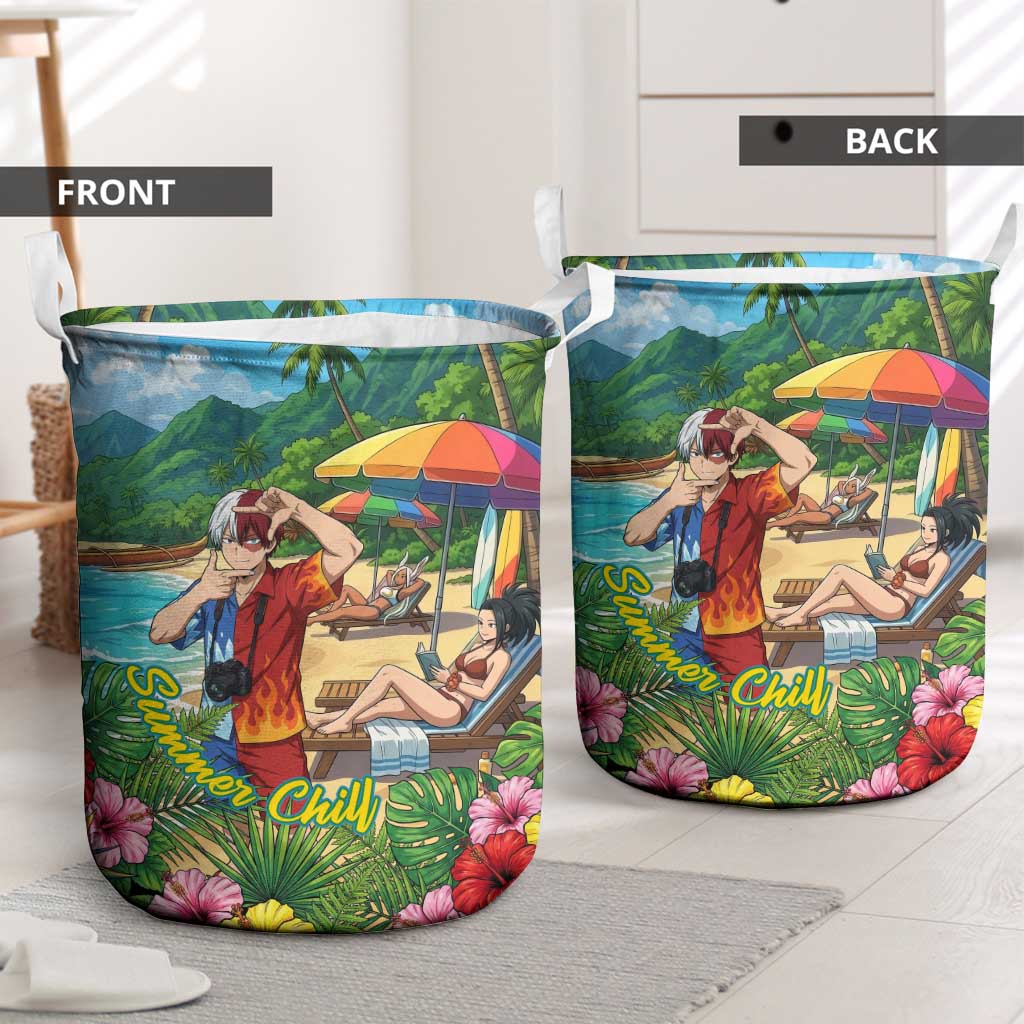 Shoto Todoroki Summer Chill Laundry Basket Tropical Anime Leisure Scene