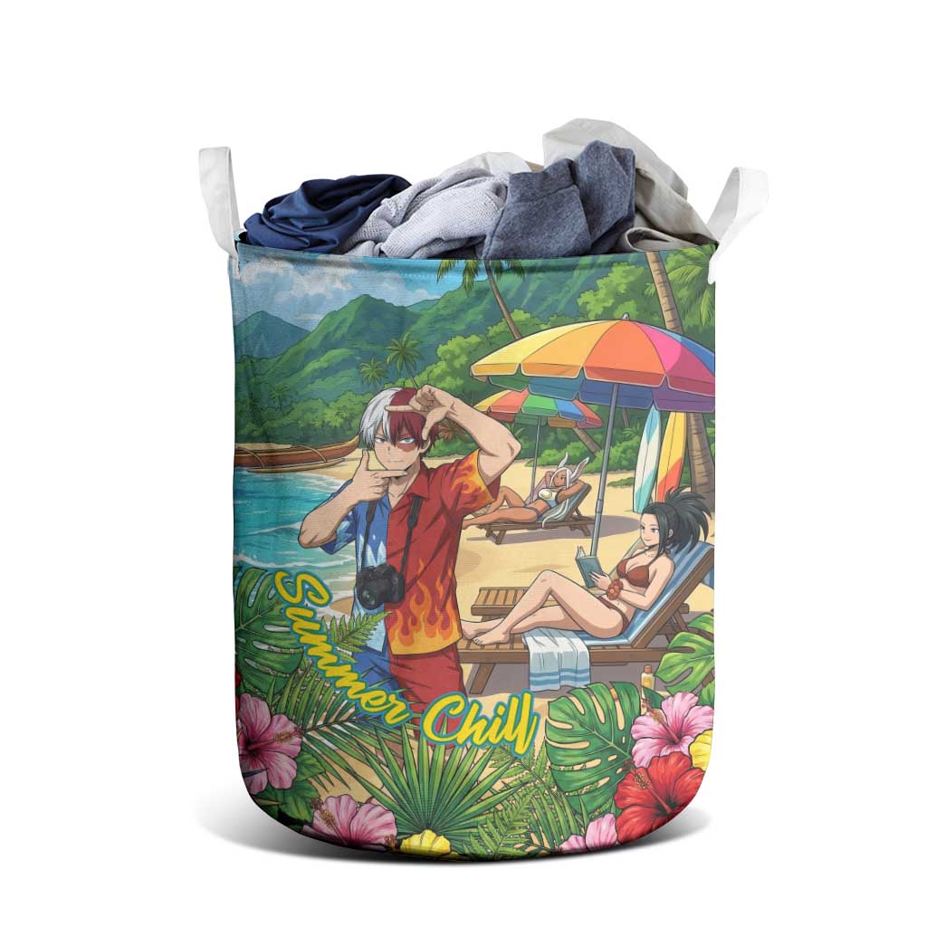 Shoto Todoroki Summer Chill Laundry Basket Tropical Anime Leisure Scene