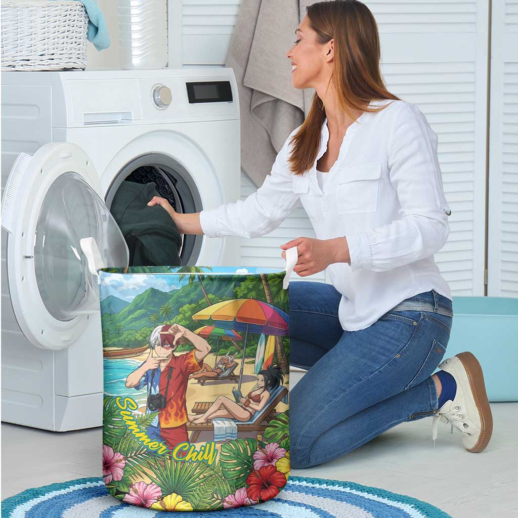 Shoto Todoroki Summer Chill Laundry Basket Tropical Anime Leisure Scene