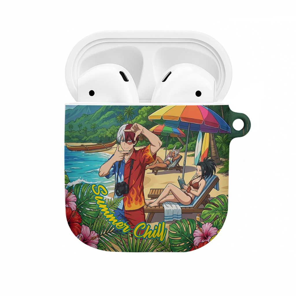 Shoto Todoroki Summer Chill AirPods Case Tropical Anime Leisure Scene