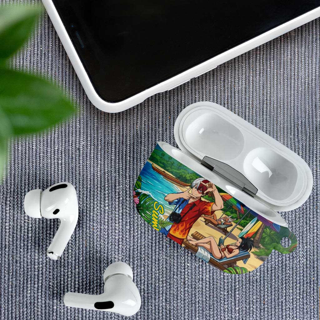 Shoto Todoroki Summer Chill AirPods Case Tropical Anime Leisure Scene