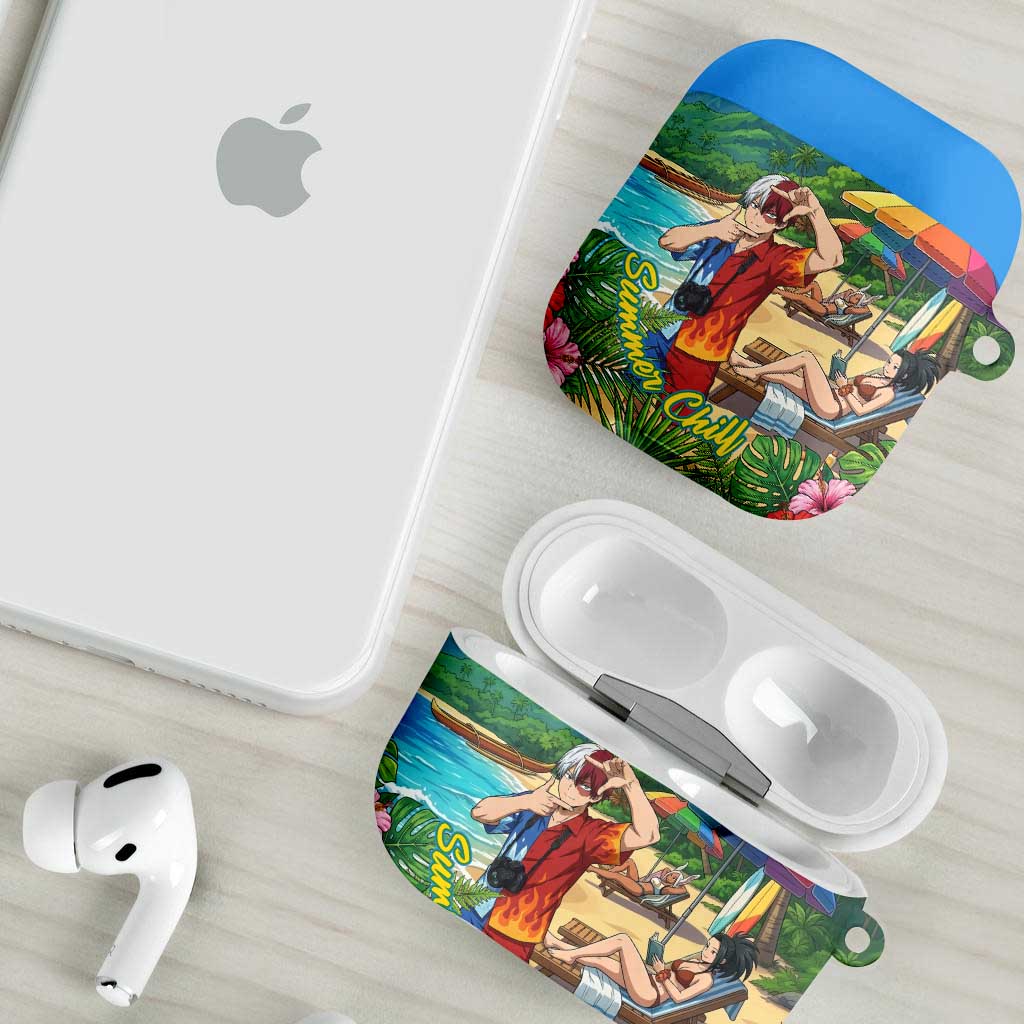 Shoto Todoroki Summer Chill AirPods Case Tropical Anime Leisure Scene