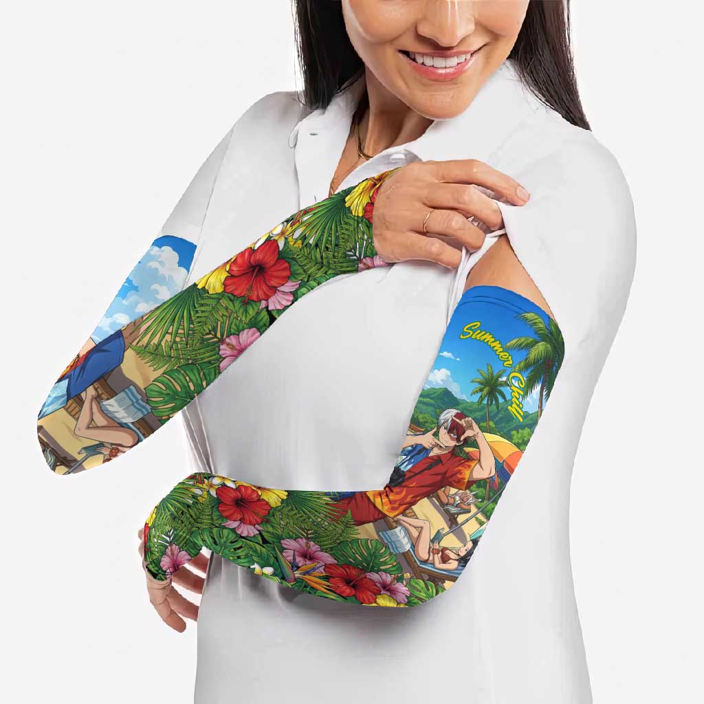 Shoto Todoroki Summer Chill Arm Sleeves Tropical Anime Leisure Scene