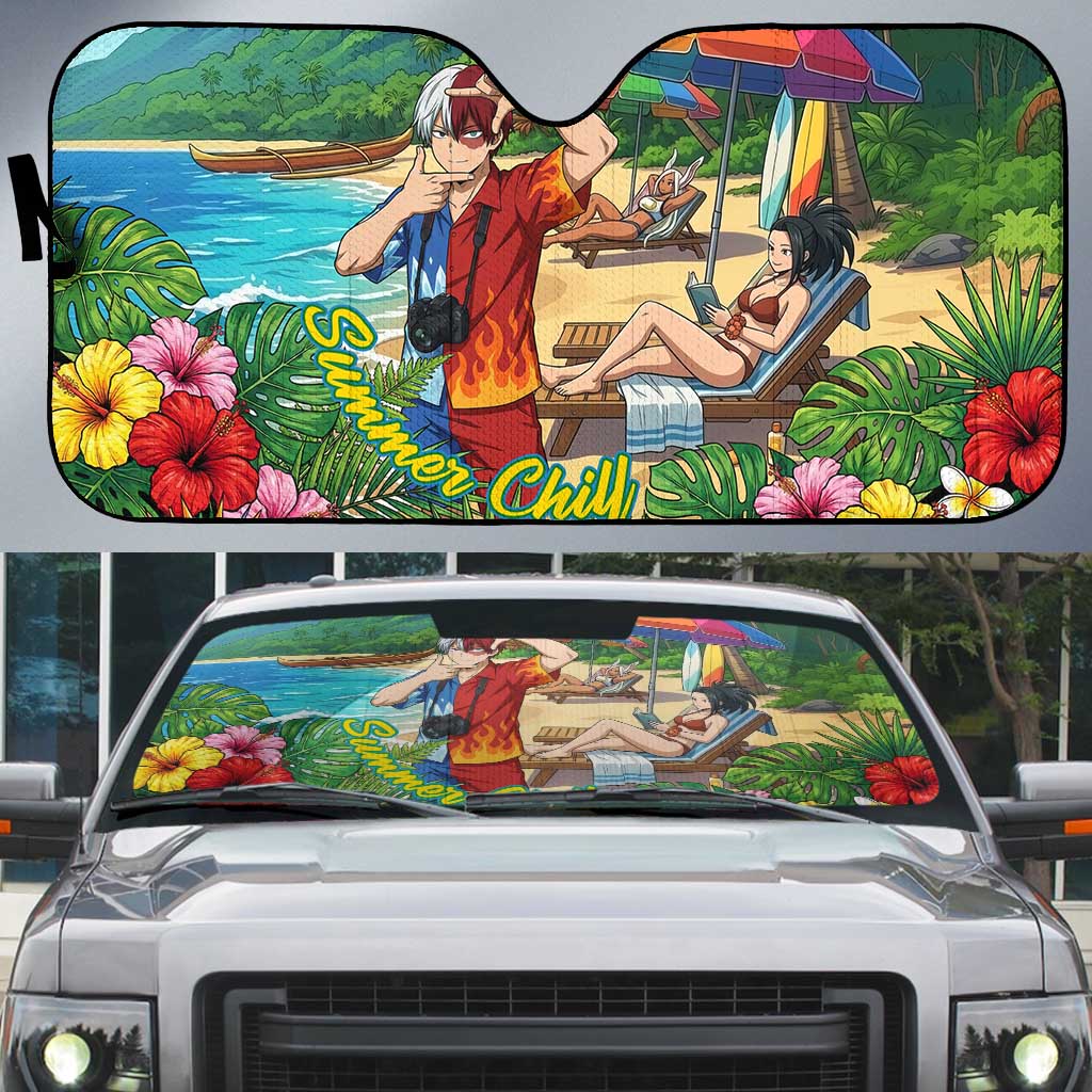 Shoto Todoroki Summer Chill Auto Sun Shade Tropical Anime Leisure Scene
