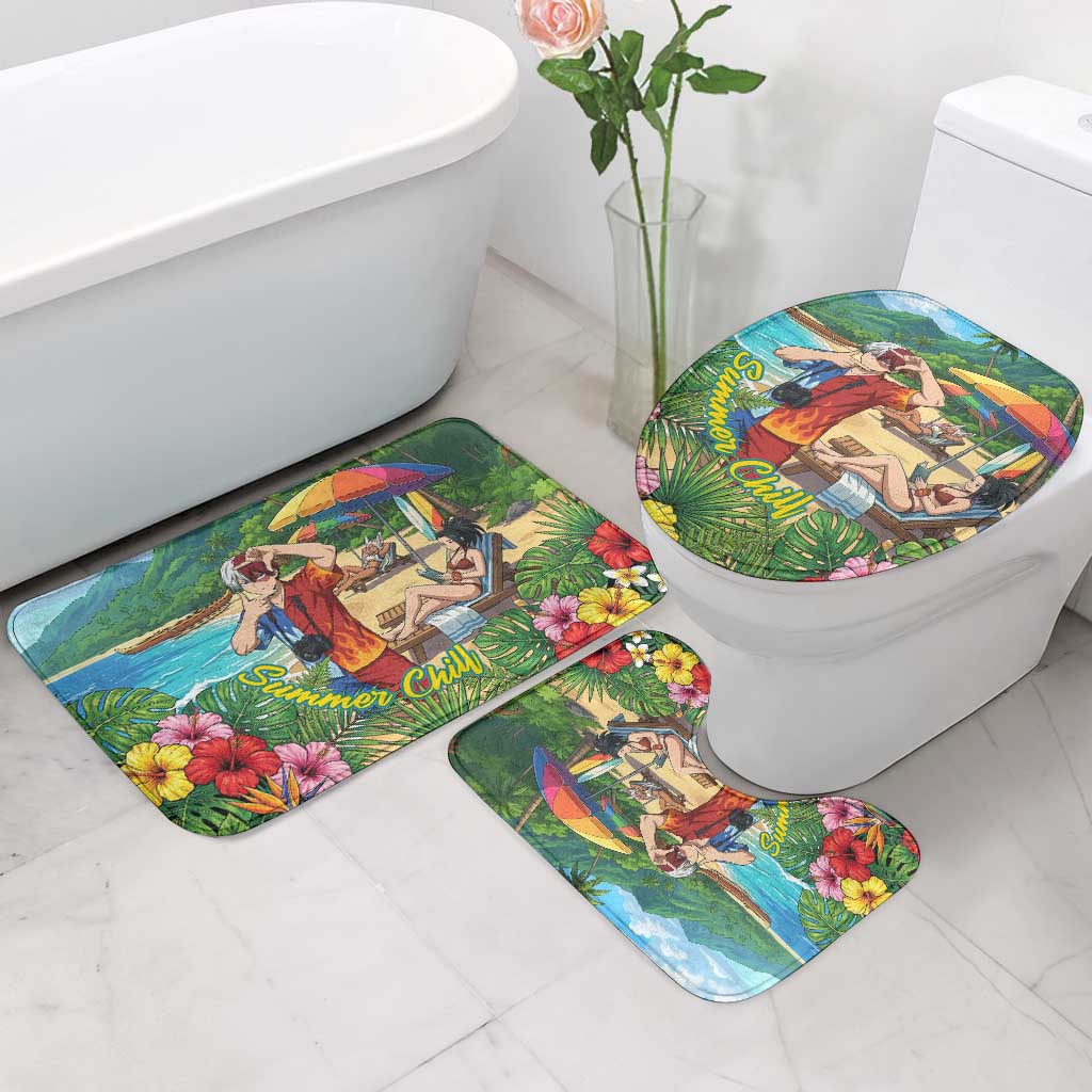 Shoto Todoroki Summer Chill Bathroom Set Tropical Anime Leisure Scene
