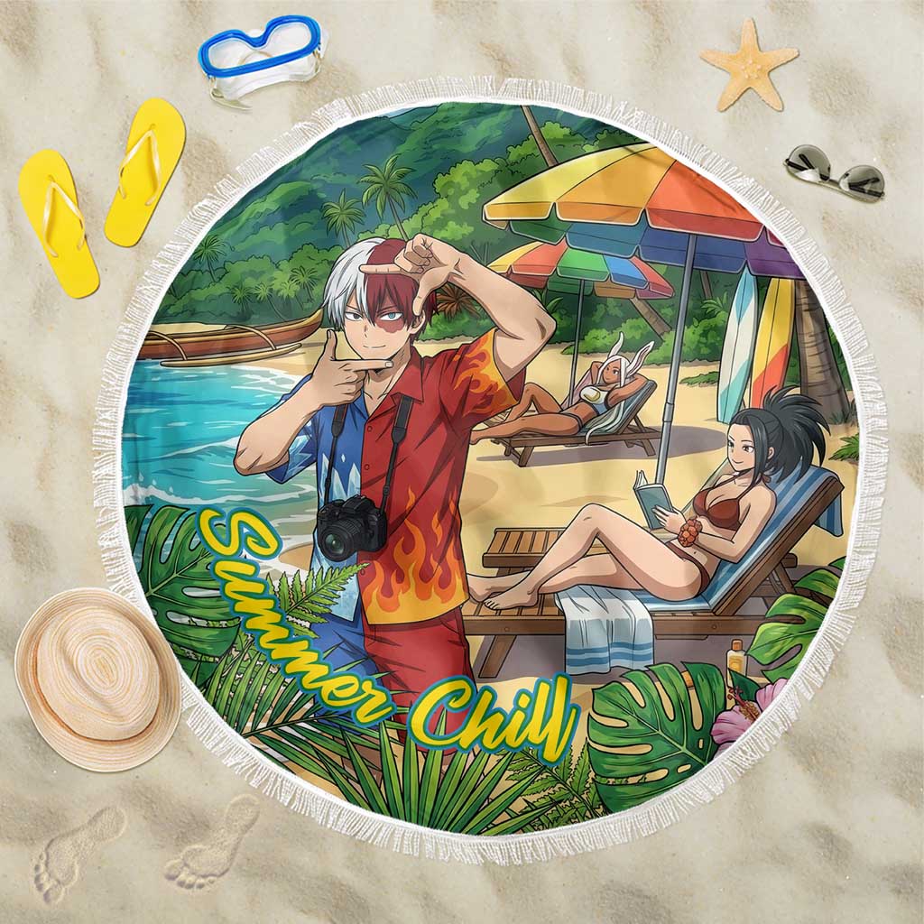 Shoto Todoroki Summer Chill Beach Blanket Tropical Anime Leisure Scene
