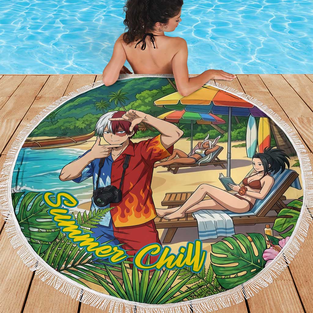 Shoto Todoroki Summer Chill Beach Blanket Tropical Anime Leisure Scene