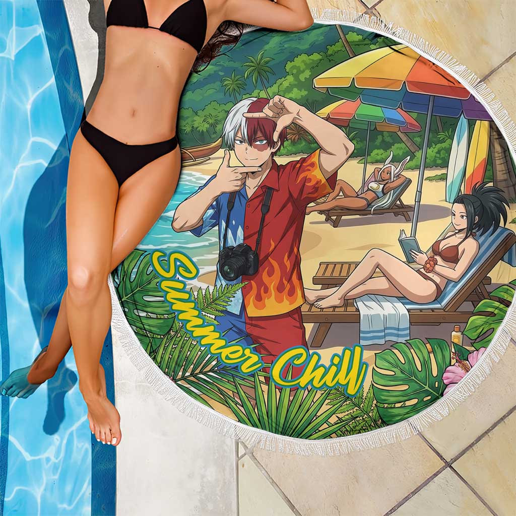 Shoto Todoroki Summer Chill Beach Blanket Tropical Anime Leisure Scene