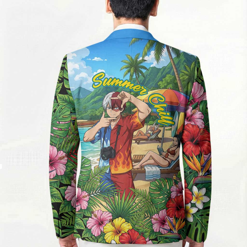 Shoto Todoroki Summer Chill Blazer Tropical Anime Leisure Scene