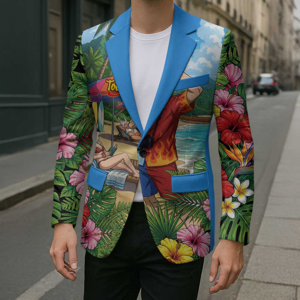 Shoto Todoroki Summer Chill Blazer Tropical Anime Leisure Scene