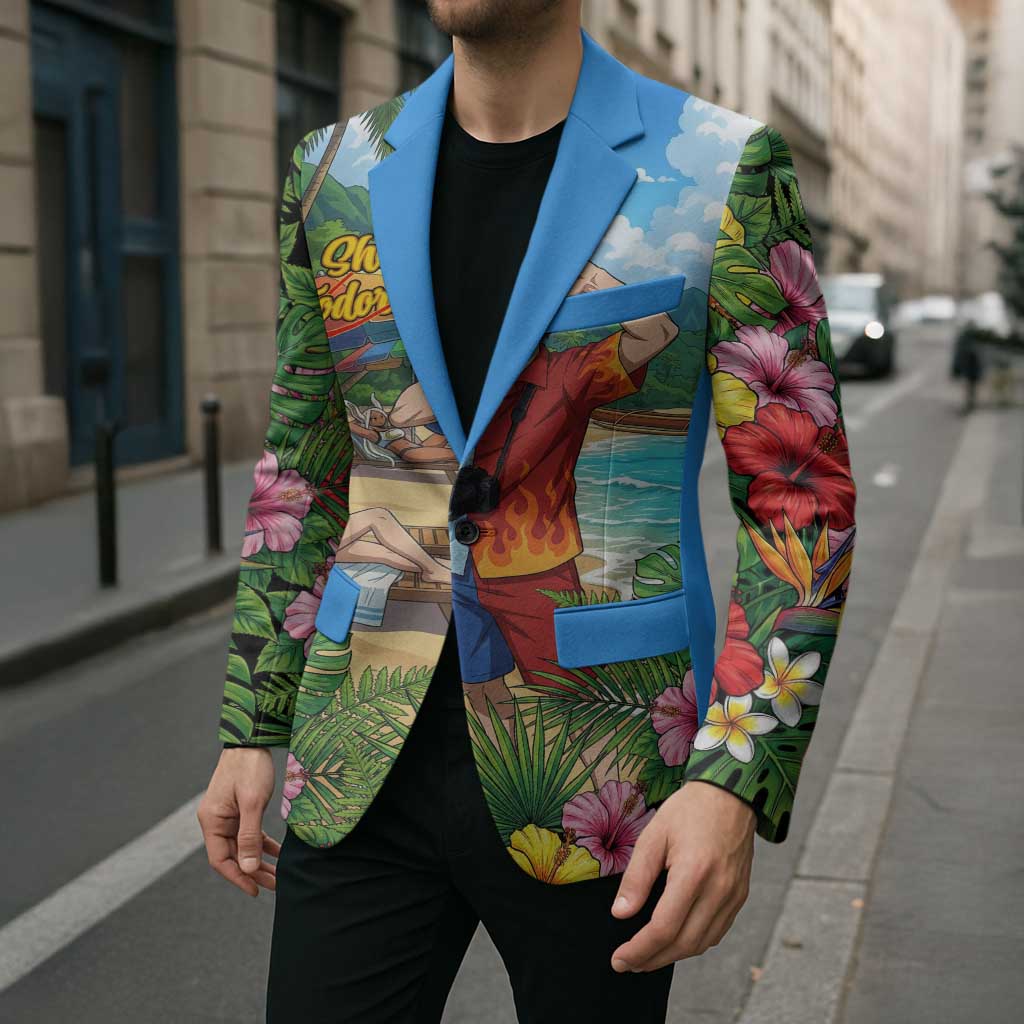 Shoto Todoroki Summer Chill Blazer Tropical Anime Leisure Scene