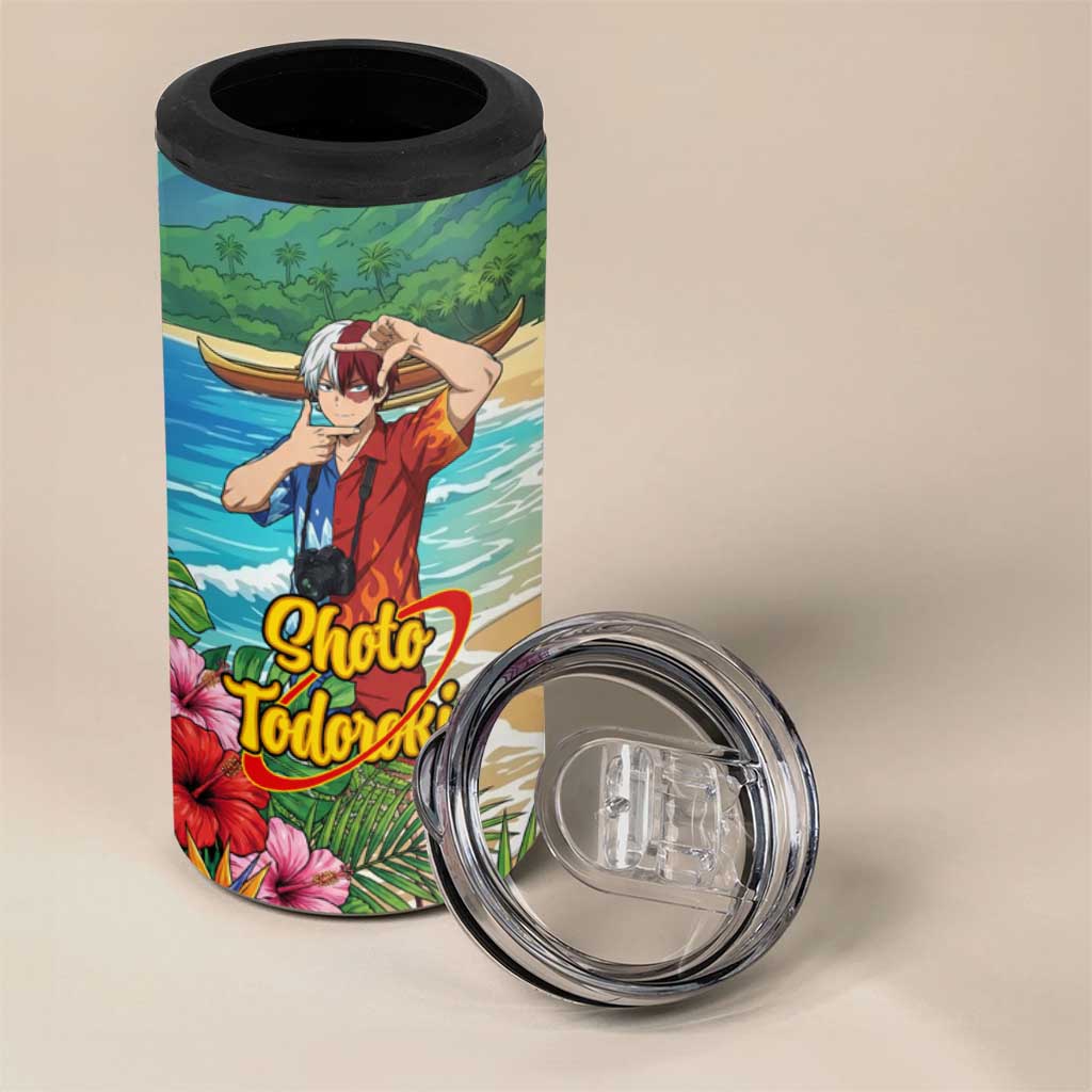 Shoto Todoroki Summer Chill 4 in 1 Can Cooler Tumbler Tropical Anime Leisure Scene