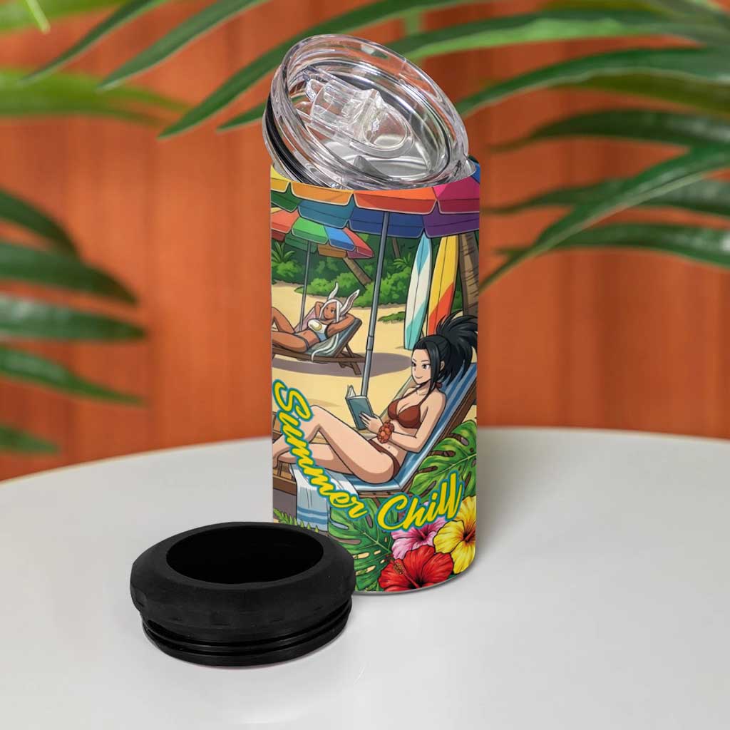 Shoto Todoroki Summer Chill 4 in 1 Can Cooler Tumbler Tropical Anime Leisure Scene