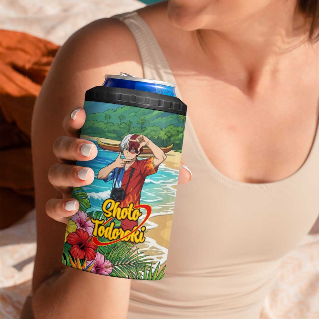 Shoto Todoroki Summer Chill 4 in 1 Can Cooler Tumbler Tropical Anime Leisure Scene