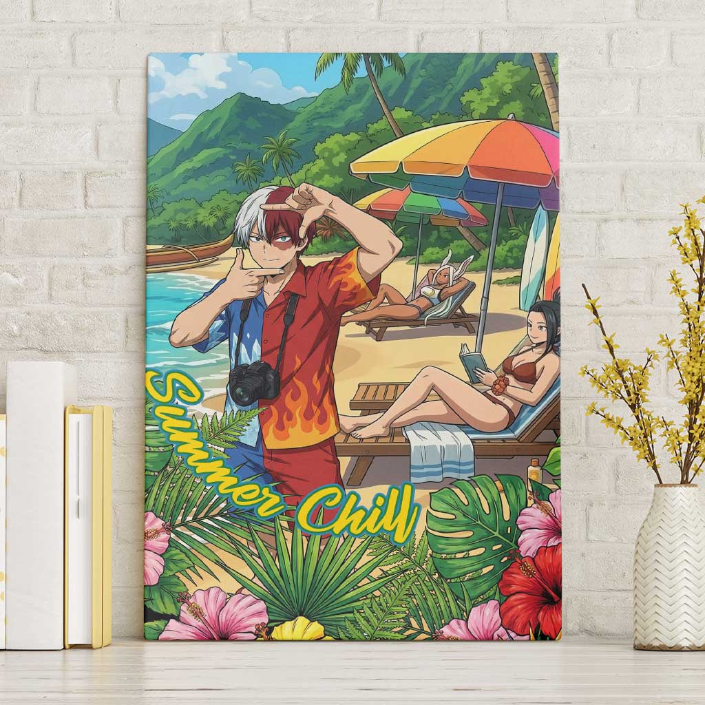 Shoto Todoroki Summer Chill Canvas Wall Art Tropical Anime Leisure Scene