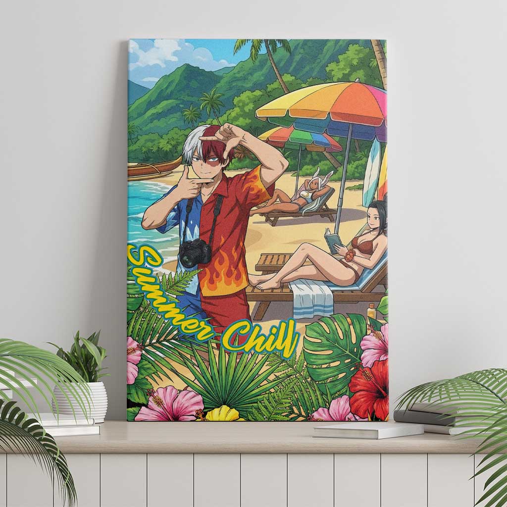 Shoto Todoroki Summer Chill Canvas Wall Art Tropical Anime Leisure Scene
