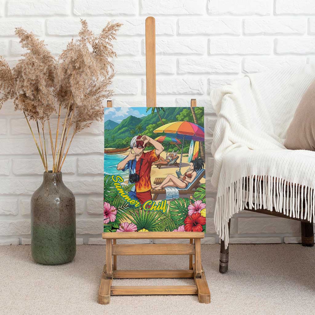 Shoto Todoroki Summer Chill Canvas Wall Art Tropical Anime Leisure Scene