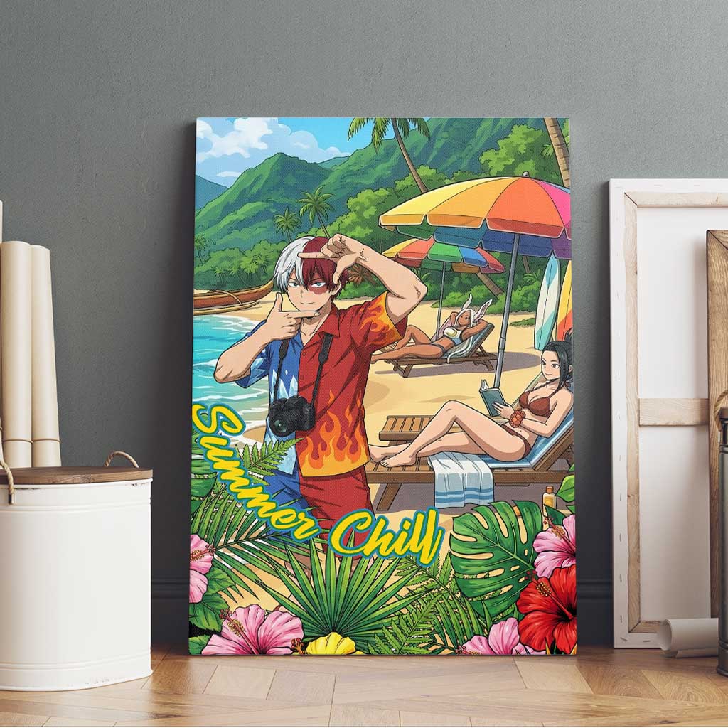 Shoto Todoroki Summer Chill Canvas Wall Art Tropical Anime Leisure Scene