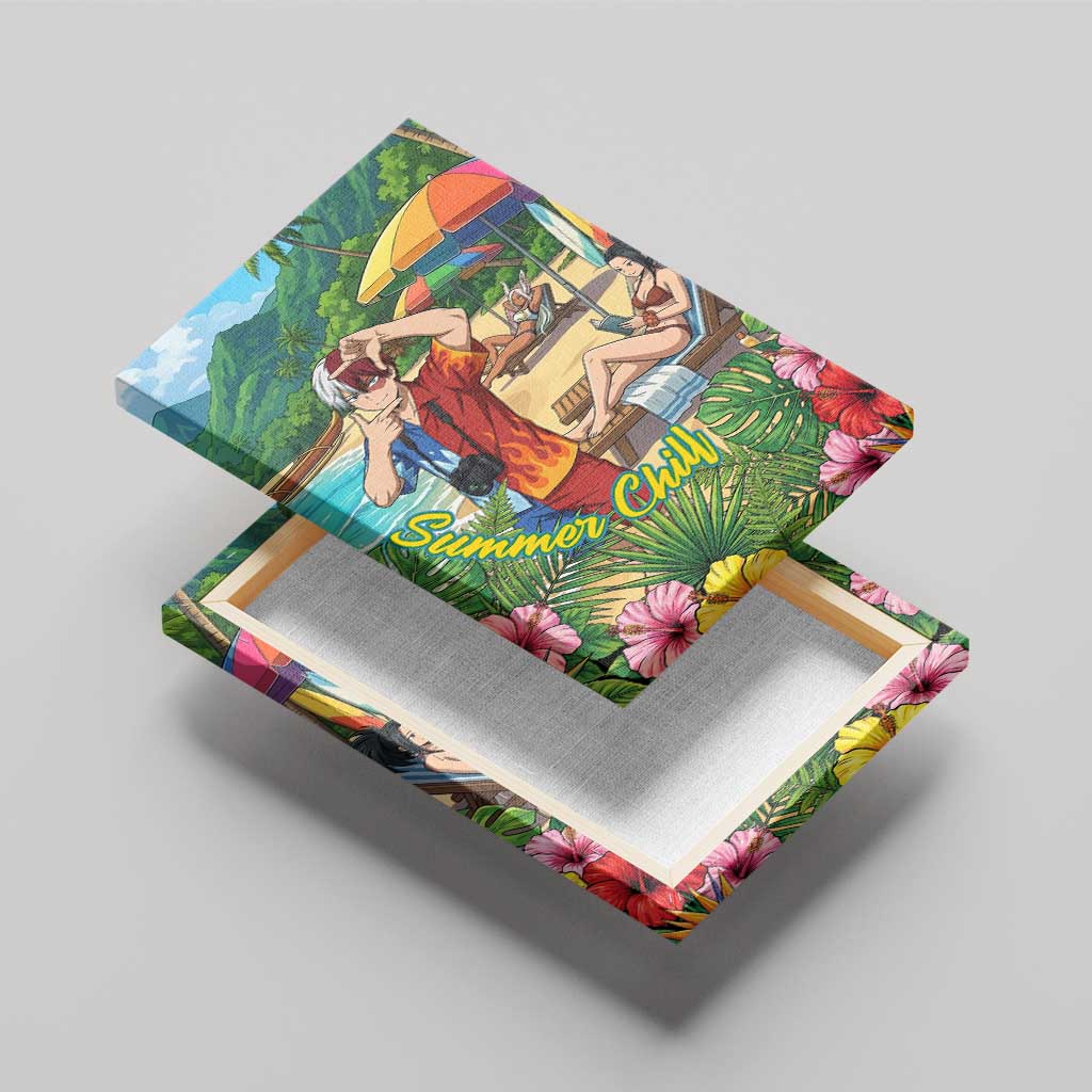 Shoto Todoroki Summer Chill Canvas Wall Art Tropical Anime Leisure Scene