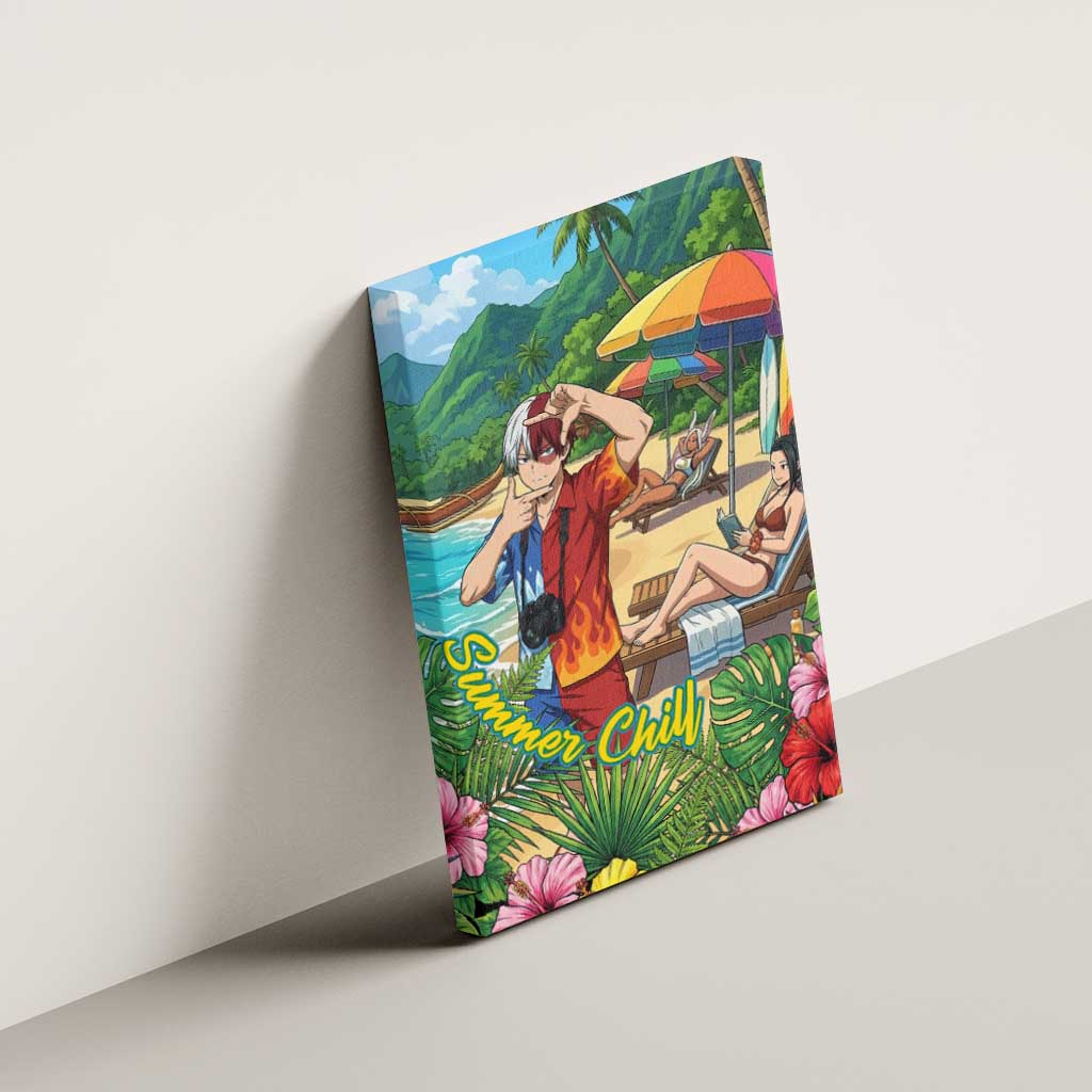 Shoto Todoroki Summer Chill Canvas Wall Art Tropical Anime Leisure Scene