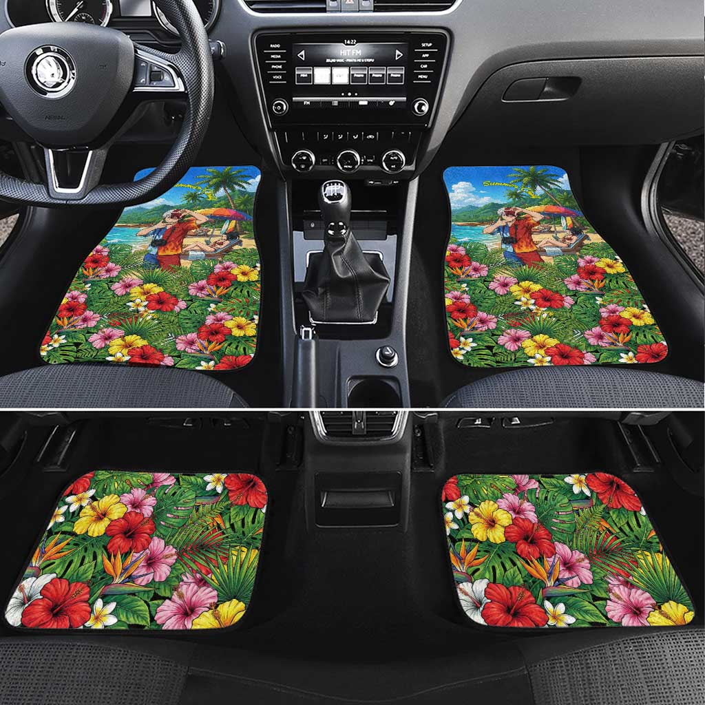 Shoto Todoroki Summer Chill Car Mats Tropical Anime Leisure Scene