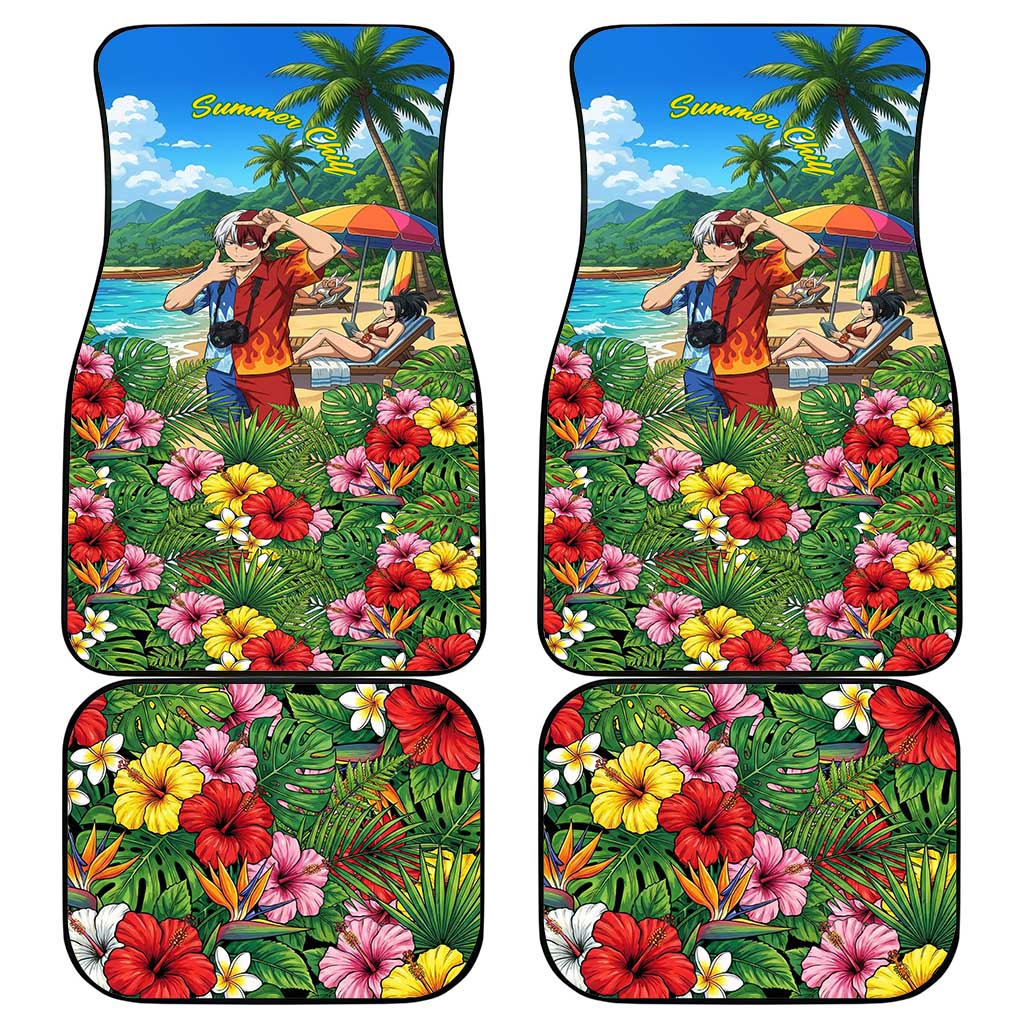 Shoto Todoroki Summer Chill Car Mats Tropical Anime Leisure Scene