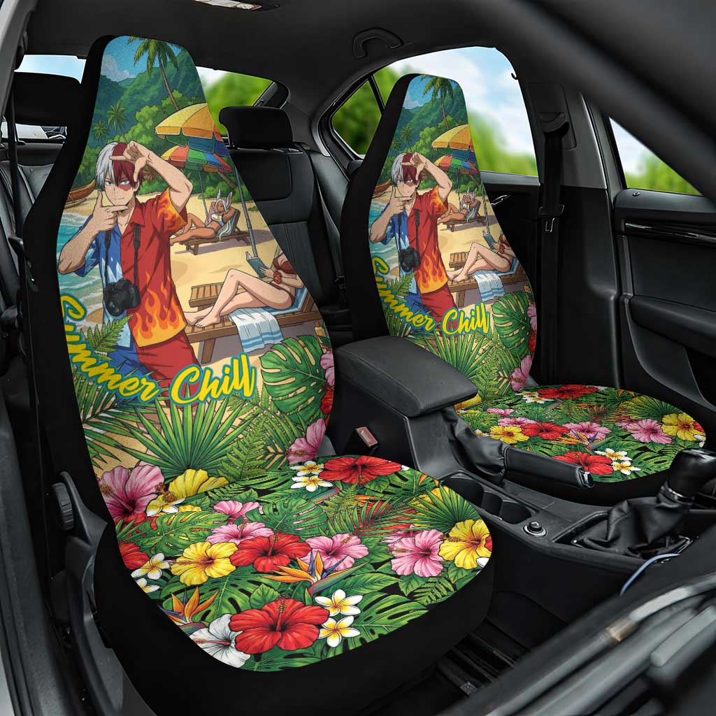 Shoto Todoroki Summer Chill Car Seat Cover Tropical Anime Leisure Scene