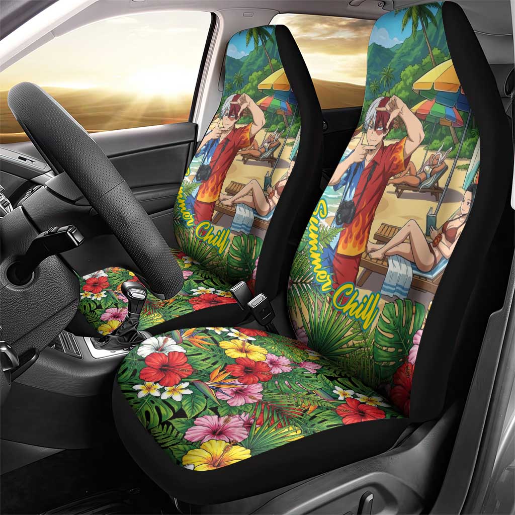Shoto Todoroki Summer Chill Car Seat Cover Tropical Anime Leisure Scene