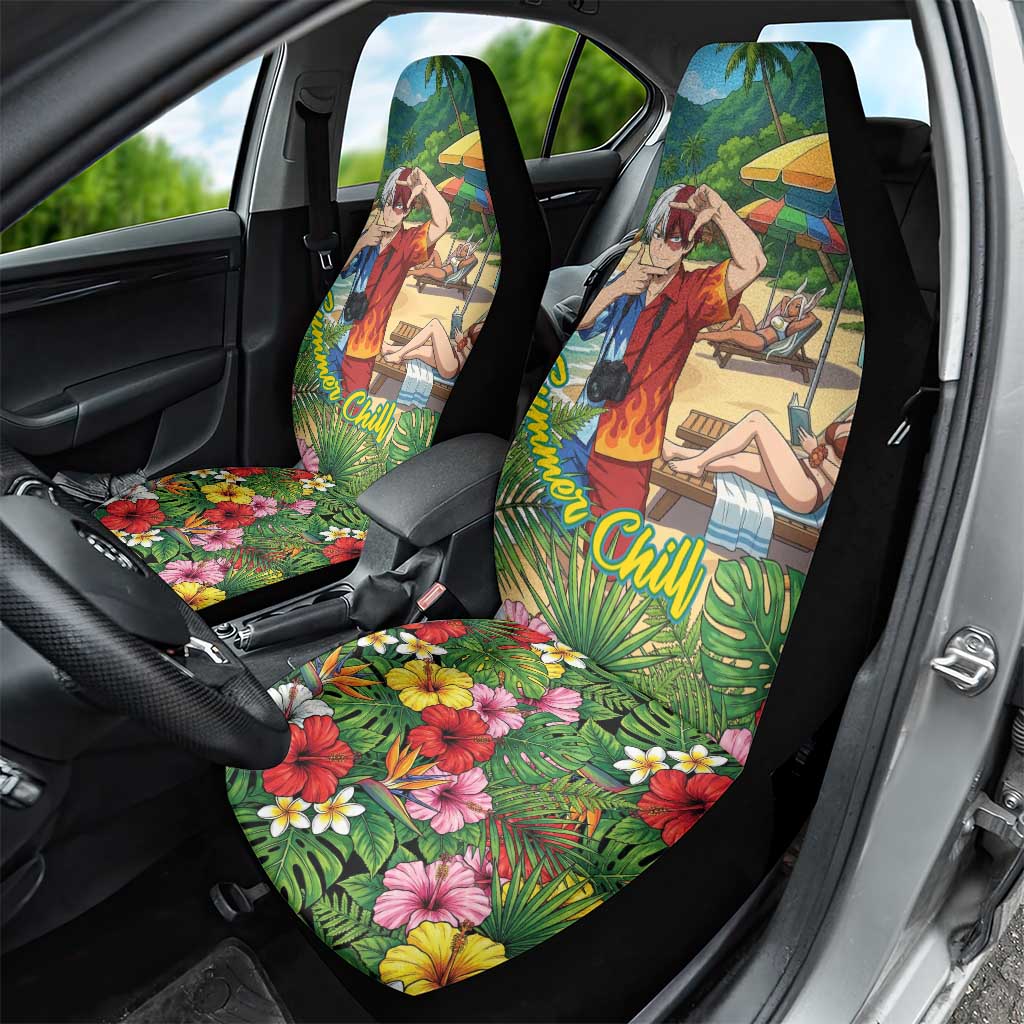 Shoto Todoroki Summer Chill Car Seat Cover Tropical Anime Leisure Scene